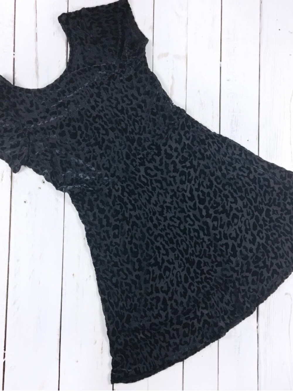 Aeropostale Dress Womens S Black Leopard Animal Print Velvet Burnout Whimsigoth